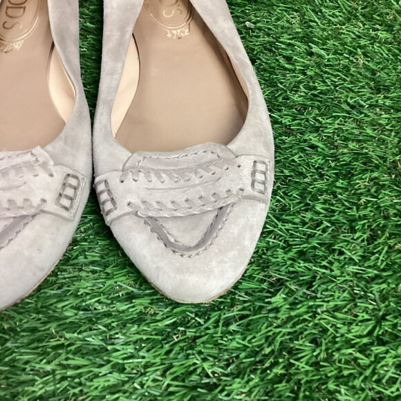 TOD'S Caramel Light Tan Braided Slip-On Suede Loafers 36 - Picture 3 of 14